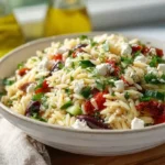 Refreshing Orzo Pasta Salad With Feta And Sun Dried Tomatoes