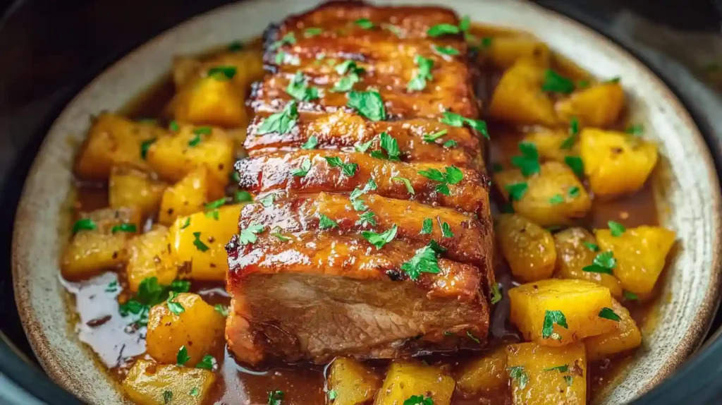"Slow Cooker Pineapple Pork Loin "